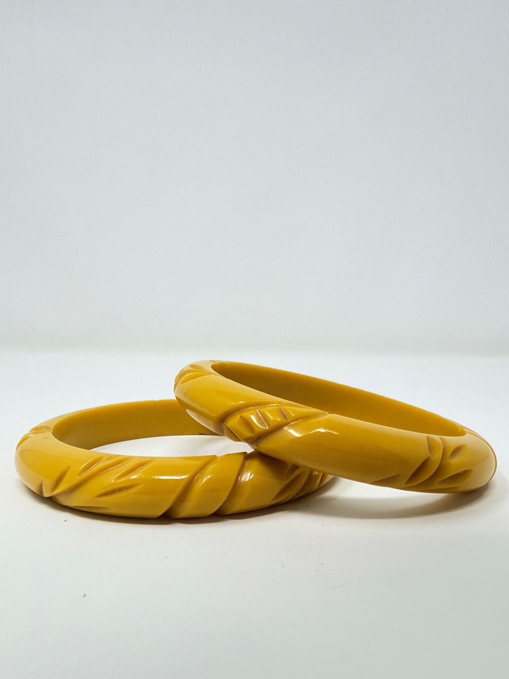 Mustard Bakelite-Style Bangle Bracelet